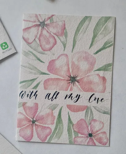 3 Greeting Cards & Plantable Seed Envelopes - Mo's Calligraphy Collection